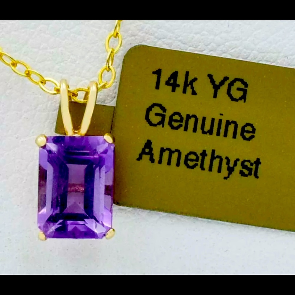 GENUINE 1.34 CTW AMETHYST PENDANT 14K YELLOW GOLD ** Free Appraisal Service **